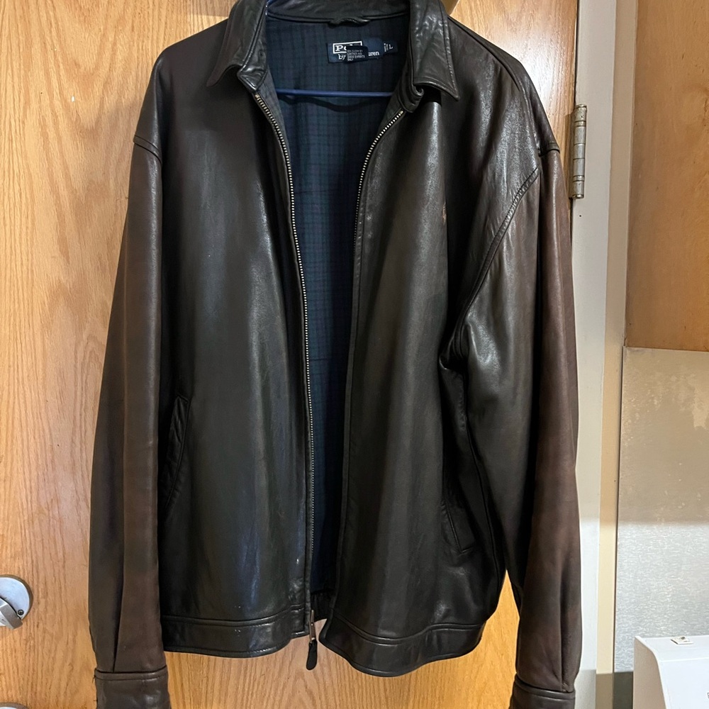 Black Polo Ralph Lauren Lambskin leather jacket